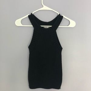 black halter-sweater tank top
